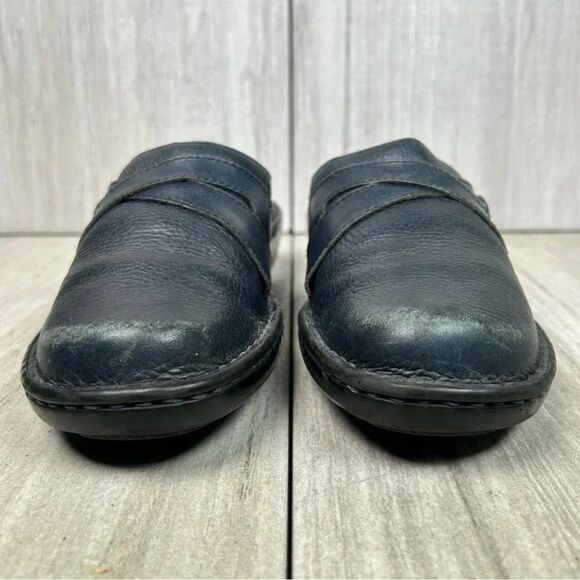 Clark’s Blue Leather Slip On Mule Comfort Clog Casual Shoes  Womens Size 6.5 - Picture 5 of 10